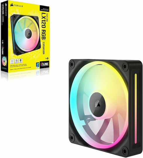 Corsair ICue Link LX120 Case Fan 2400rpm 69.9cfm with RGB Lighting and 4-Pin PWM Connection