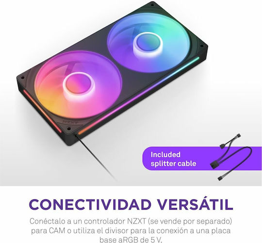 NZXT Ventilator Pentru Carcasă F240 Core (2400rpm / 75.12cfm) Cu Iluminare RGB Și Conexiune 4-Pin PWM / 4-Pin RGB NZXT