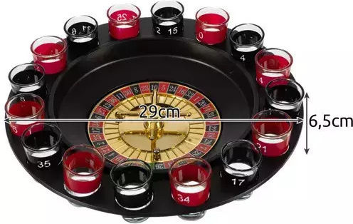 Malatec Roulette Drinking Game Made of Metallic Set 16 Pieces