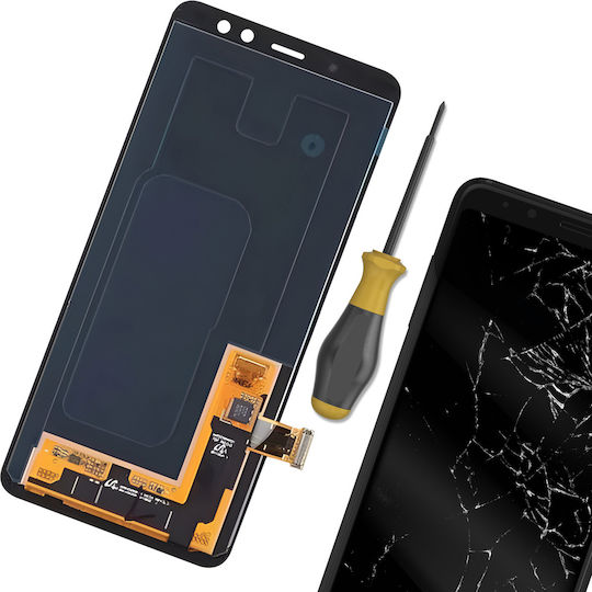 Clappio LCD Display with Touch Mechanism Samsung Galaxy A8 2018 Touchscreen Black