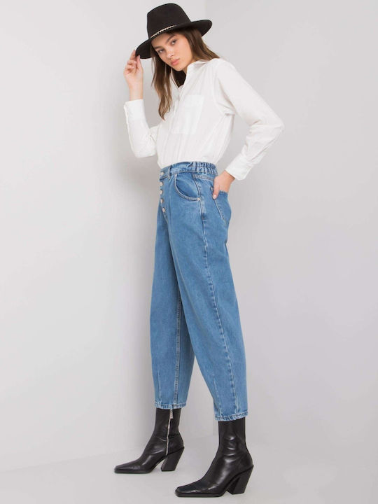 My Other Me Women's Jean Trousers in Mom Fit Blue