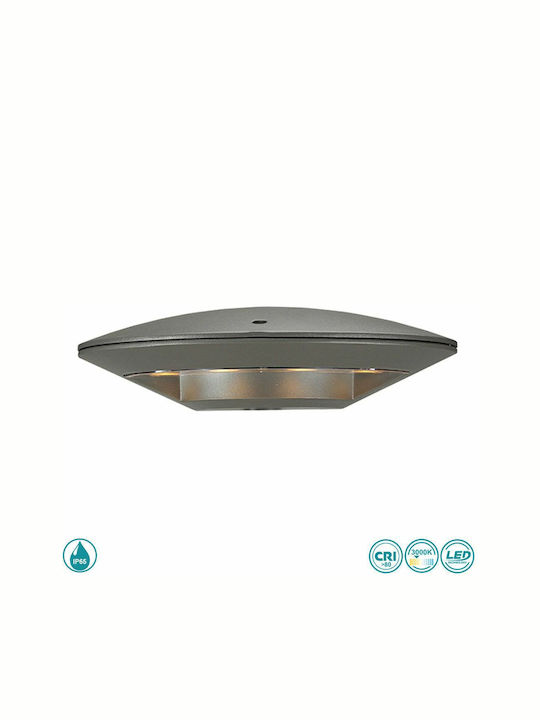 Sun Light Επιτοίχια Εξωτερική Πλαφονιέρα LED IP54 με Θερμό Λευκό Φως