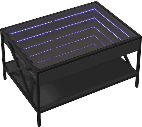 Rechteckiger Beistelltisch Glas Schwarz M70xB50xH38cm
