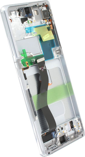 Bloc complet ecran LCD Galaxy S21 Ultra original Samsung touchscreen argintiu