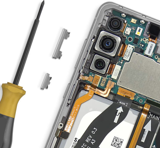 Клапио бутон Samsung Galaxy S21 Fe захранване + резервен бутон за сила на звука бял