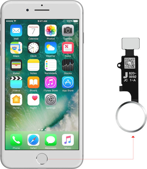 Clappio Home Button Iphone Se 2020 8 7 Main Connection Cable Silver