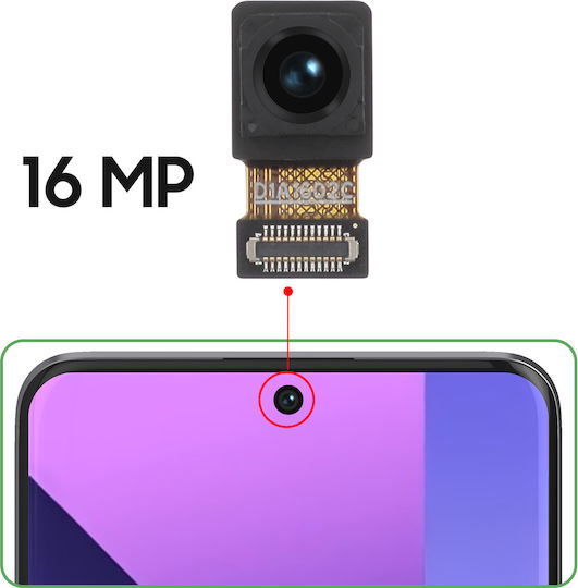 Relife Front Camera Redmi Note 13 Pro Plus 16mp Selfie Sensor Black