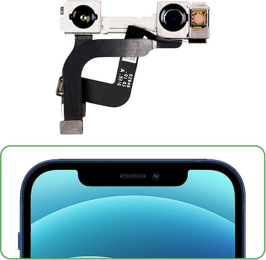 Clappio предна камера за iPhone 12/12 Pro замяна черен