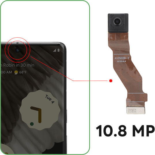 Clappio Frontkamera Google Pixel 7 Pro 10,8 MP Selfie-Sensor Schwarz