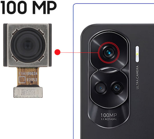Clappio Camera Modul Honor 90 Lite 100mp Main Sensor Black