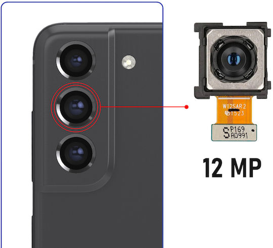 Камера модул Clappio Samsung Galaxy S21 Fe 12mp основен сензор черен