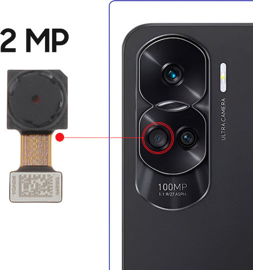 Clappio Kameramodul Honor 90 Lite 2MP Makroobjektiv Schwarz