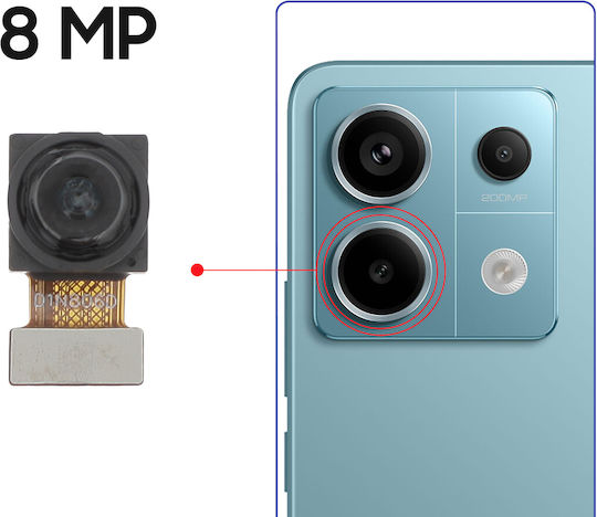 Clappio Camera Modul Redmi Note 13 Pro Plus Ultra Wide-angle 8mp Sensor Black
