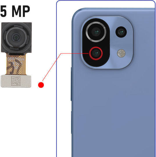 Камера модул Clappio Mi 11 Lite Lite 5G NE 5MP макро обектив черен
