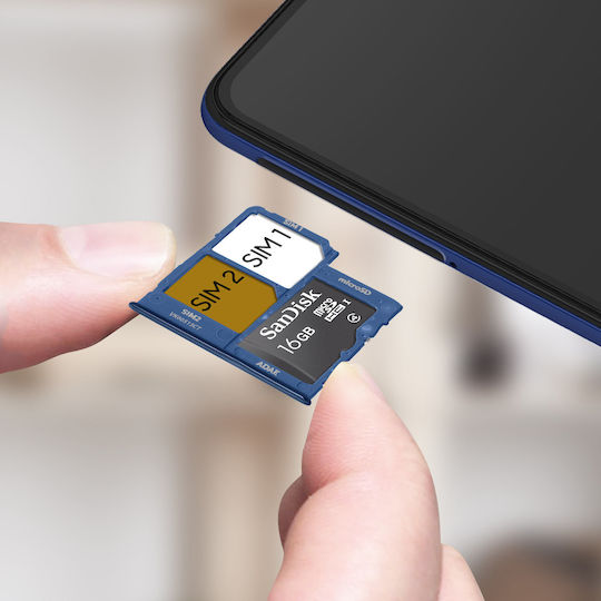Синя резервна тава за SIM карта за Galaxy A41