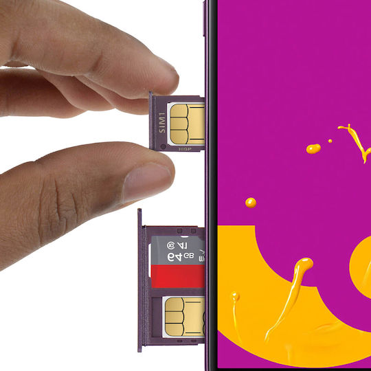 Sim Card Holder Samsung Galaxy J6 Support 2x Sim Card Nano + Microsd Purple