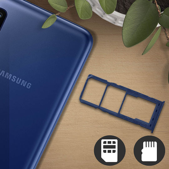 SIM-Kartenfach Ersatz 2x Nano SIM MicroSD Galaxy A10 Blau