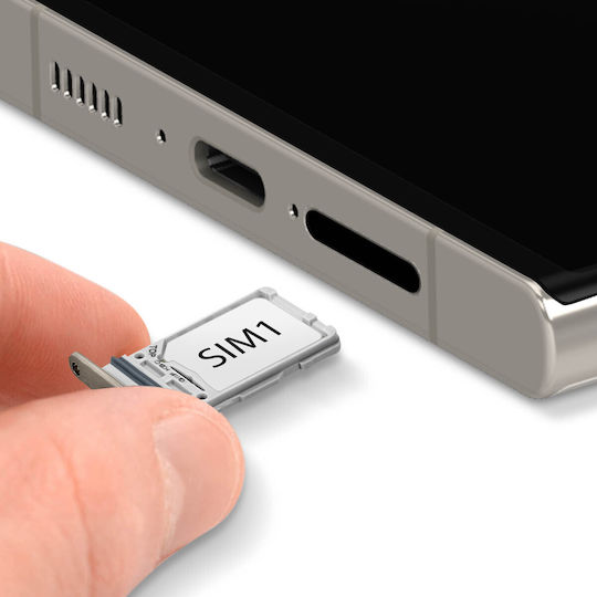 Ersatz-SIM-Kartenfach Samsung Galaxy S23 Ultra Cremefarben