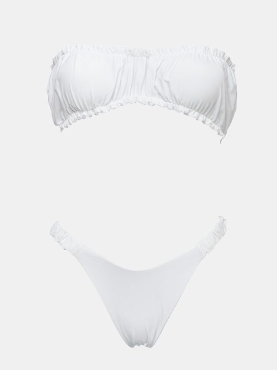 Strapless White Bikini Set