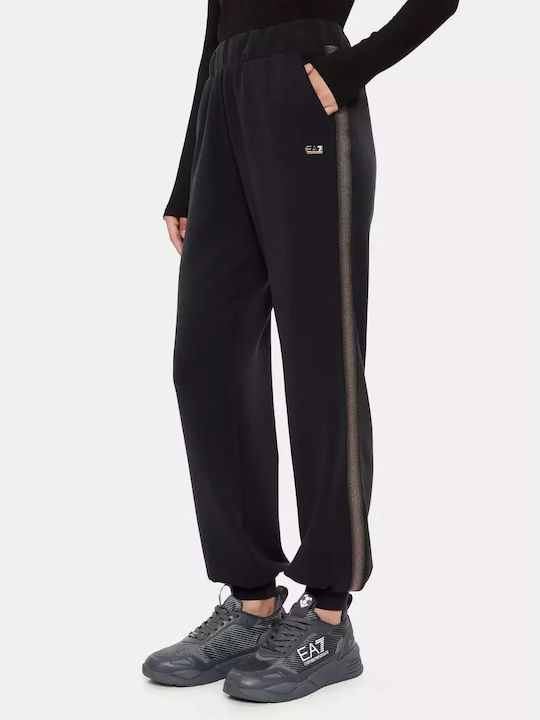 Emporio Armani Pantaloni de trening pentru femei BLACK