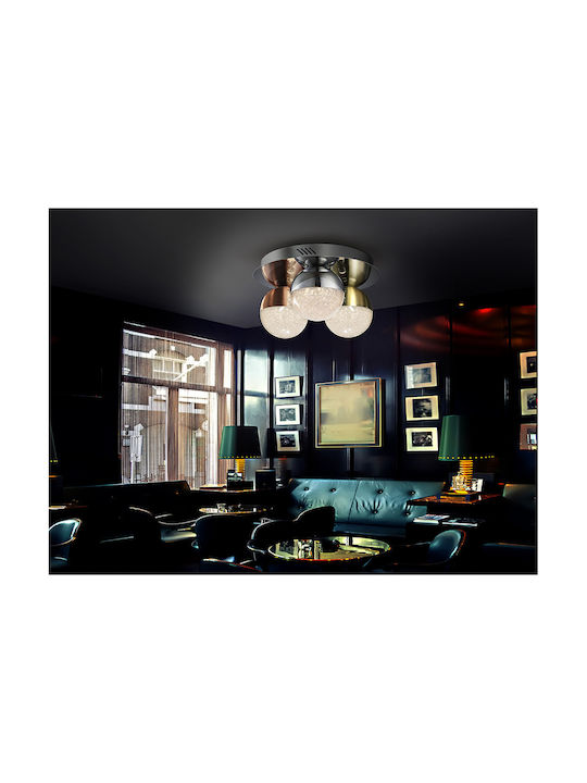 Sphere Ceiling Mount Light Silver with Integrated LED