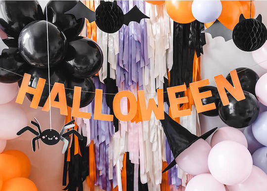 PartyDeco Bat Hanging Ornament for Party Halloween in Black Color 15cm