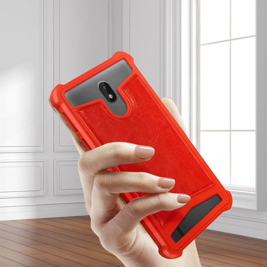 Universal Faux-Leather Shock Absorbing Case for 4.3" and 4.7" Smartphones – Red