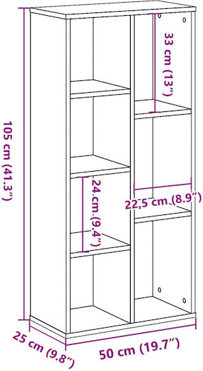 Bibliothek Braun 50x25x105cm