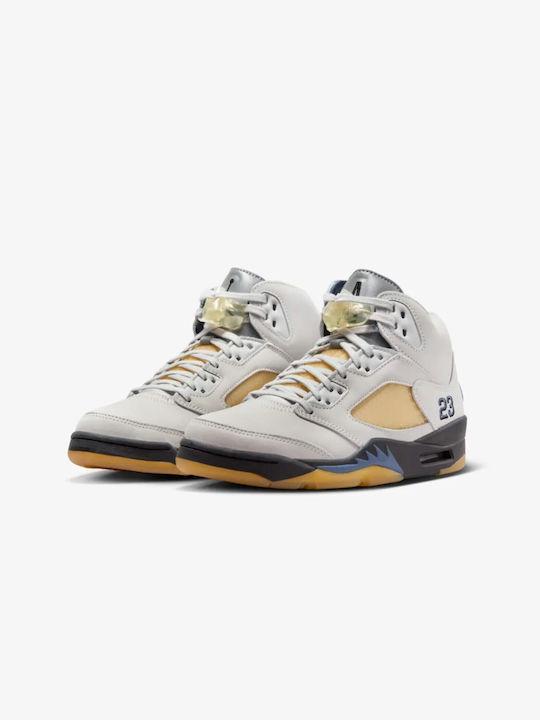 Jordan Air Jordan 5 Retro X A Ma Mannére Herren Stiefel Photon Dust / Black / Diffused Blue / Pale Ivory