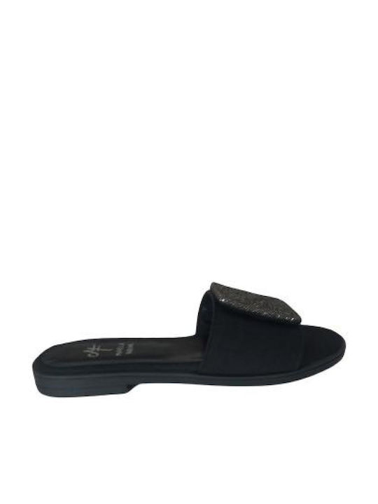 Mariella Fabiani Women's Flat Sandals in Black Color