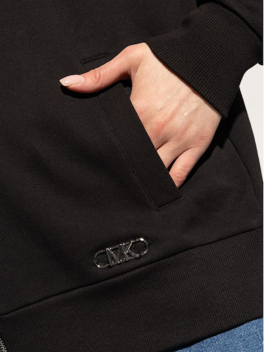 Women's Sweatshirt Jacket Hooded Black