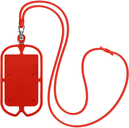 Universal Lanyard Case Smartphones Card-holder Neckpouch Series Red