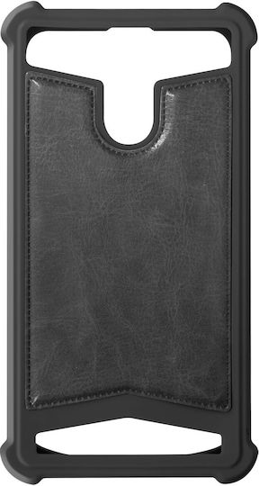 Universal Faux-leather Shock Absorbing Case 4.7" 5.0" Smartphones – Black