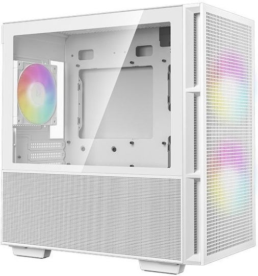 Deepcool CH360 Gaming Micro Tower Carcasă PC cu Deschidere Laterală și Sistem Iluminare RGB Albă