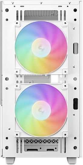 Deepcool CH360 Gaming Micro Tower Carcasă PC cu Deschidere Laterală și Sistem Iluminare RGB Albă