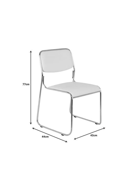 Chair Visitor Randin in White Color 42x44x77cm 1pcs