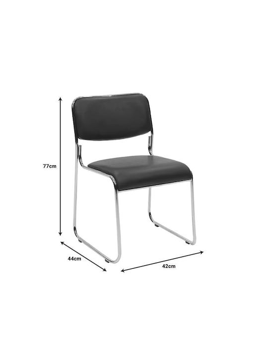 Chair Visitor Randin in Black Color 42x44x77cm 1pcs