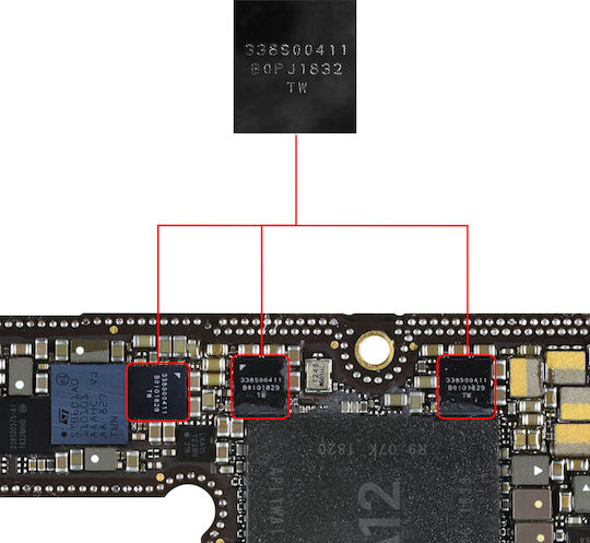 Clappio Integrated Circuit Chip Iphone 12 11 Xs Audio Management Black