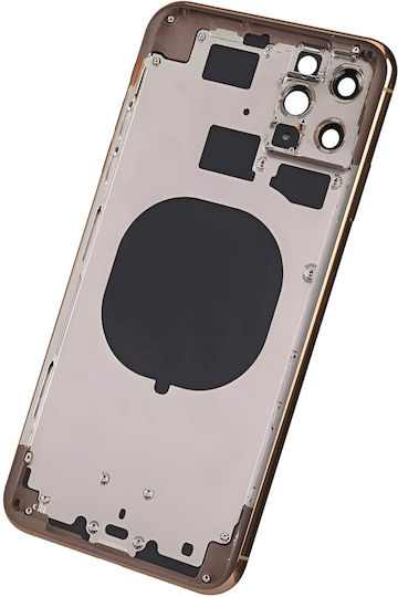 Clappio Frame Plus Battery Cover for iPhone 11 Pro Rear Window Rose Gold