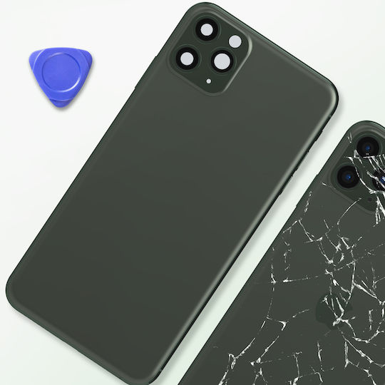 Clappio Frame + Battery Cover Iphone 11 Pro Max Rear Window Khaki