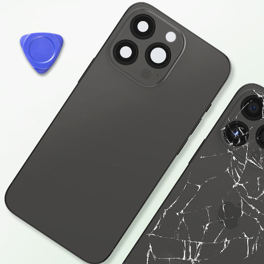 Clappio Frame + Battery Cover Iphone 13 Pro Max Rear Window Dark Grey