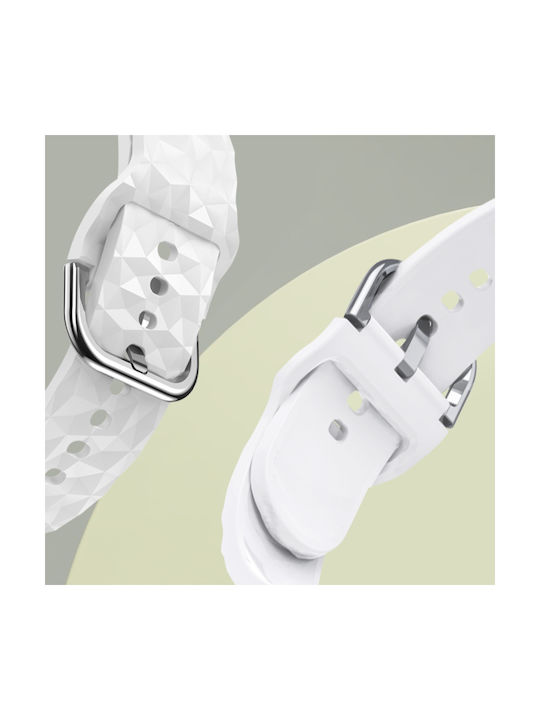 Samsung Galaxy Watch 5 5 Pro 4 Armband Silikon Diamantstruktur Weiß
