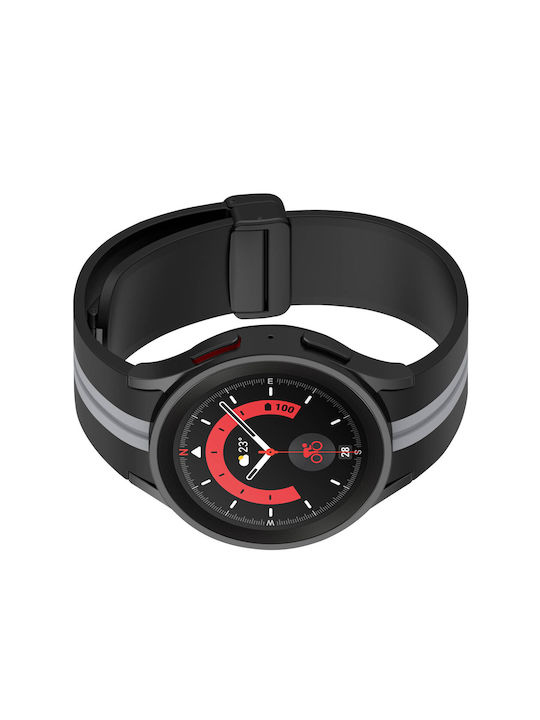 Samsung Galaxy Watch 5 5 Pro 4 Armband Flexibles Silikon Zweifarbig Grau Grau