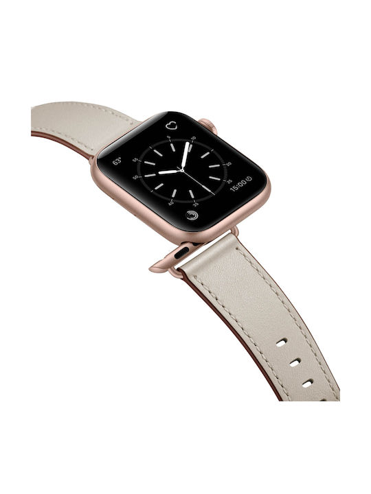Apple Watch 41mm 40mm 38mm Echtlederarmband Beige
