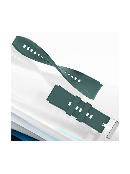 Huawei Watch Gt Runner Strap Reinforced Silicone Silver Buckle Green