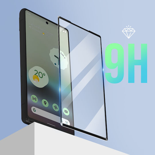 Full Adhesive Beveled Edge Shockproof Glass Google Pixel 6a Black