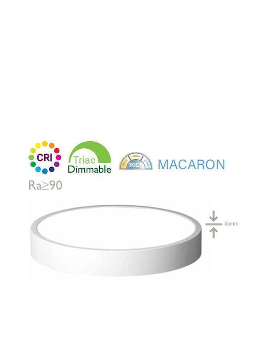 Fos me Round LED Panel 32W with Warm White Light 3840K 40cm