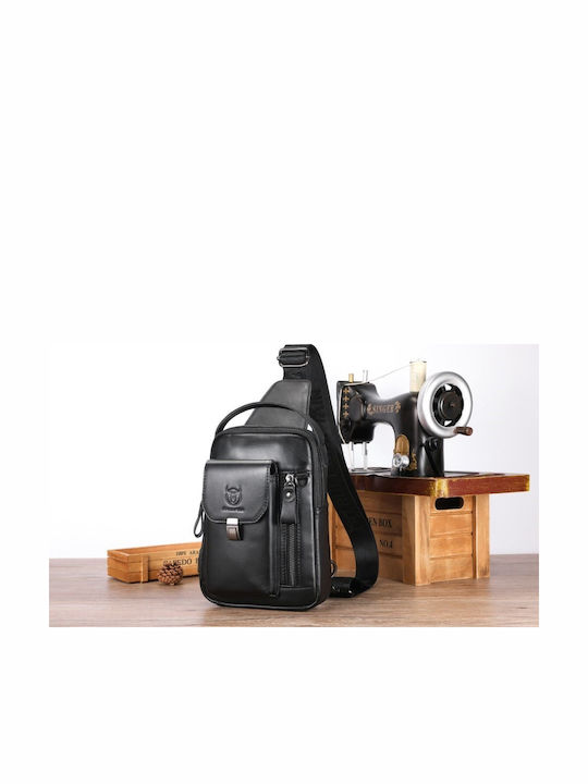 Leather Men's Bag Sling Black