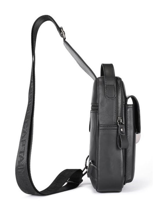 Leather Men's Bag Sling Black