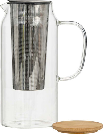 Τσαγιέρα με Φίλτρο Γυάλινη Διάφανη 1300ml